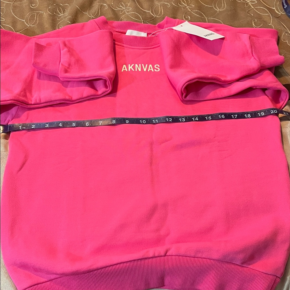 Aknvas Logo Pink Crewneck Sweatshirt Women’s S - Cotton - NWT - Picture 10 of 10